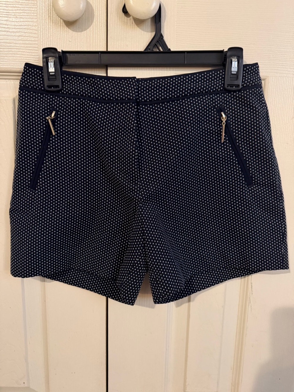 H&M Navy Dot Zip-Pocket Shorts